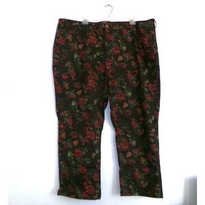 Catherine's Women's 32W Slimmer Classic Brown Floral Jeans